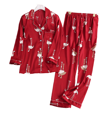 pyjama flamant rose rouge femme confort coton