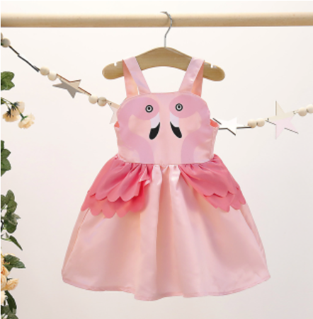 robe enfant flamant rose