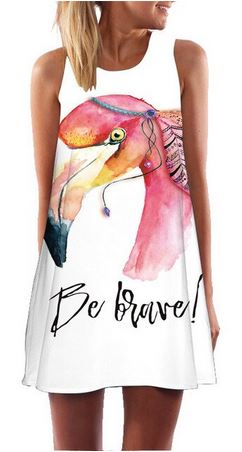 robe flamant rose hippie chic