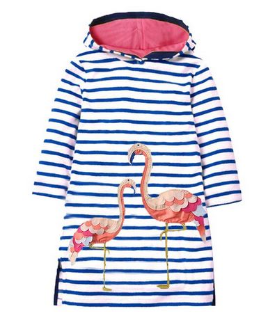 robe flamant rose manches longues