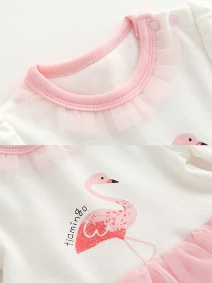 robe imprime flamant rose pour fille bebe