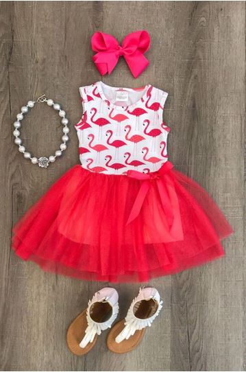 robe flamant rose rouge
