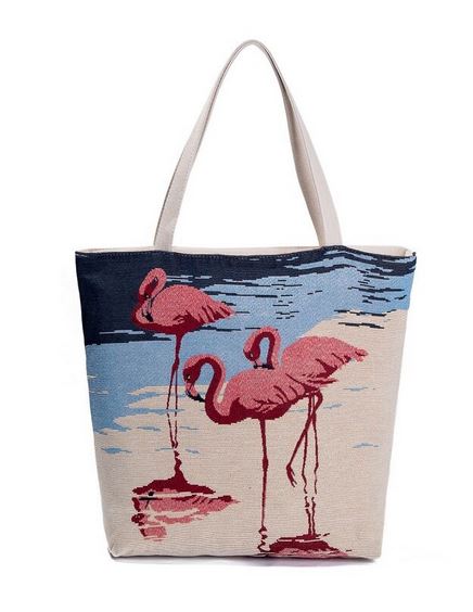 sac vegan flamant rose pour plage course