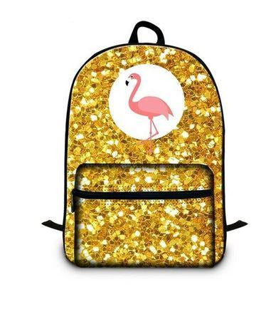 sac a dos flamant rose pailletee or