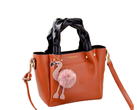 sac flamant rose camel noir femme porté main épaule