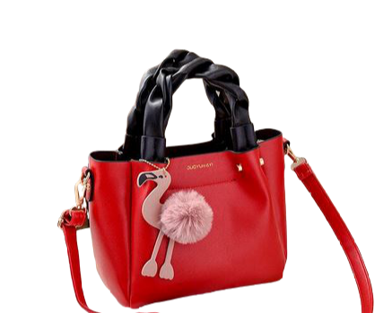 sac a main flamant rose rouge cuir mikael