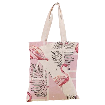 sac de plage flamant rose coton