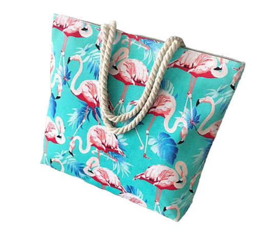 Sac de Plage Flamant Rose Turquoise