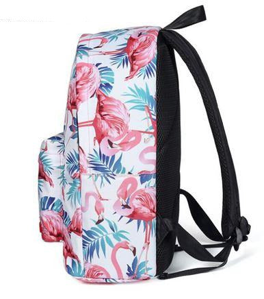 sac a dos cartable lycee college mixte flamant rose