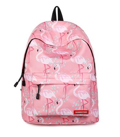 sac a dos avec grande poche flamant rose
