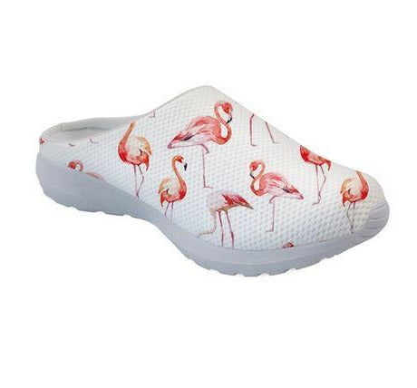 chaussons ete flamant rose pour femme