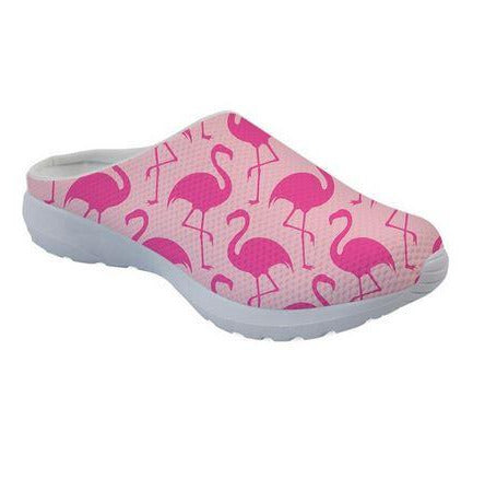 mules en plastique micro aere flamant rose