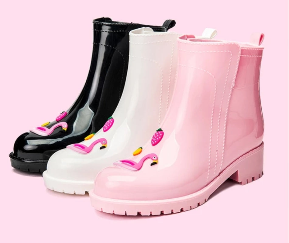  Bottes flamant rose en plastique 