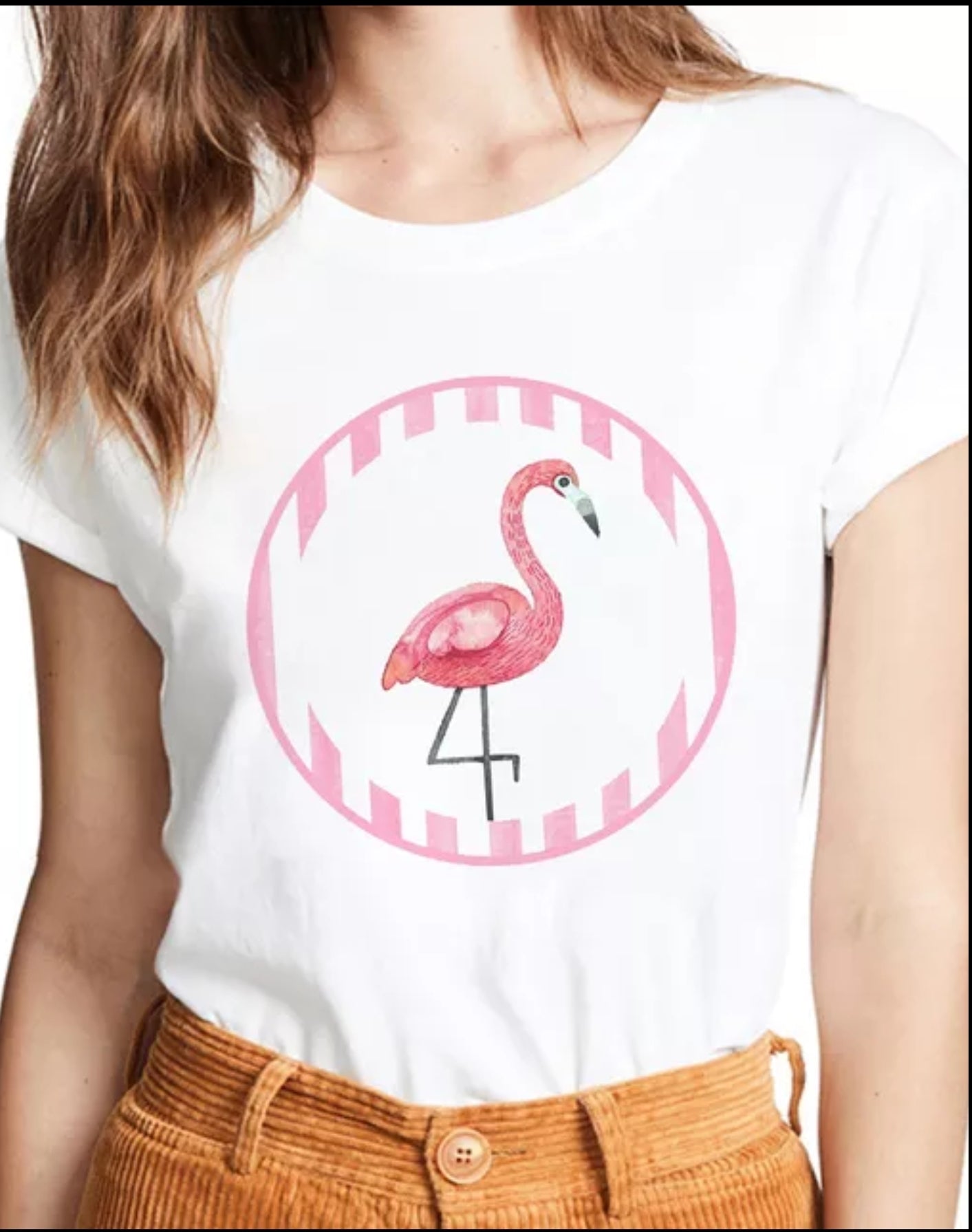 t-shirt motif flamant rose femme fille ado kawaii