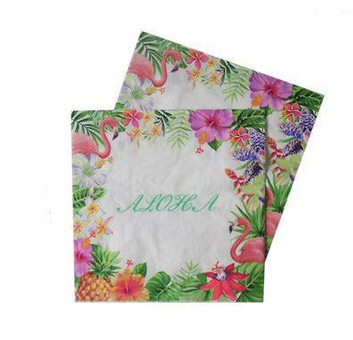 Serviettes Flamant Rose Aloha