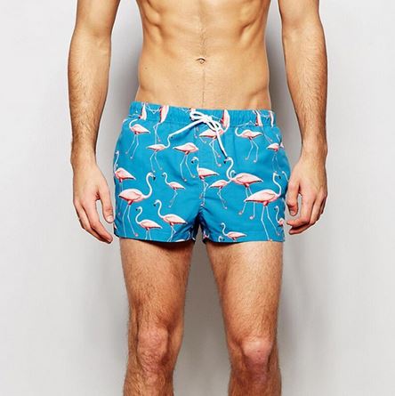 short pour homme flamant rose