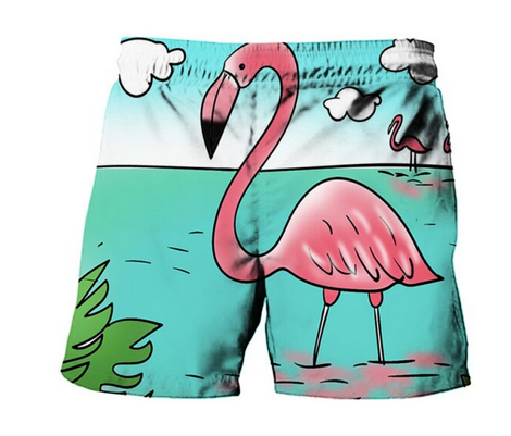 short de bain flamant rose dessin anime