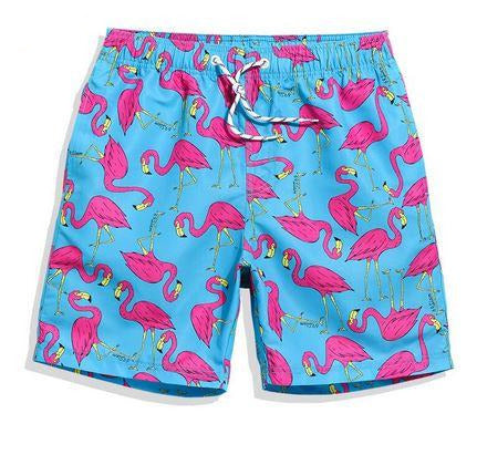 short de bain flamant rose