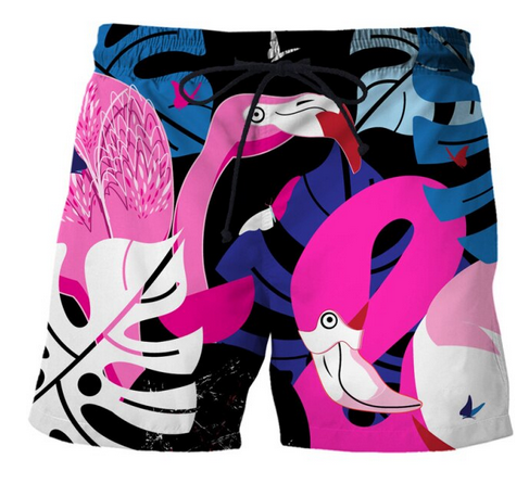Montauk - Flamingo  Maillot Short de bain homme bleu et rose
