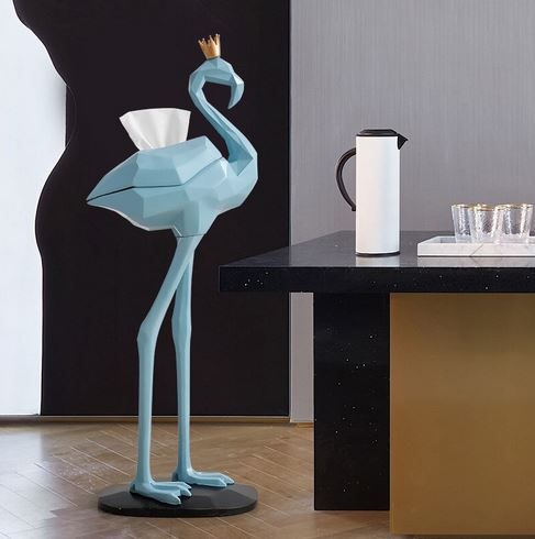 grande statue flamant rose