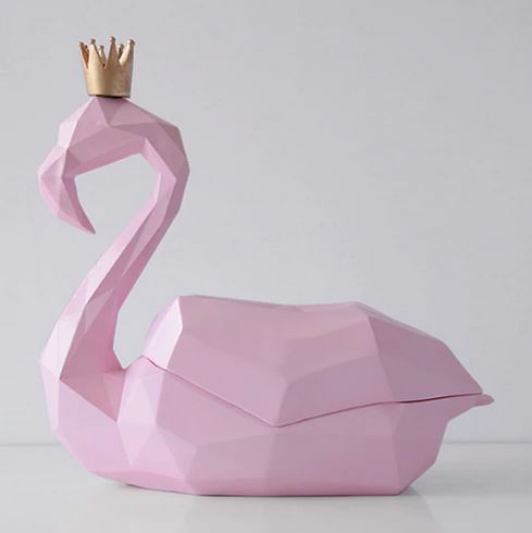 statue flamant rose femme