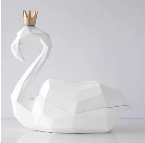 statue flamant rose blanche