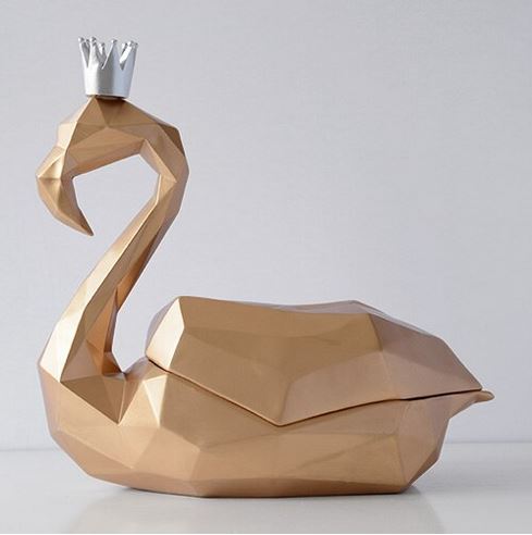 statue flamant rose design or