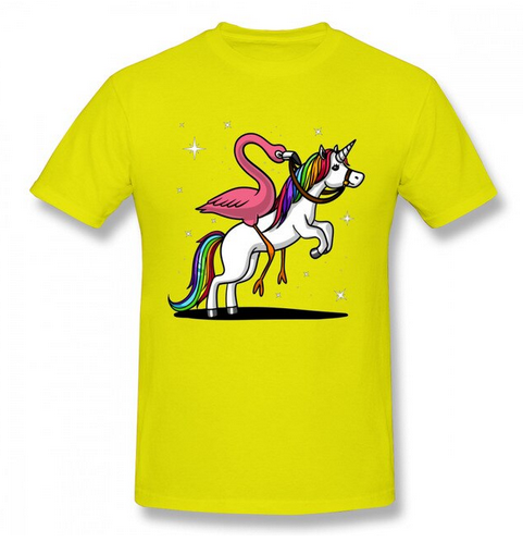 t shirt homme licorne et flamant rose