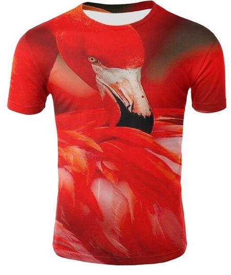 t shirt homme flamant rose realiste