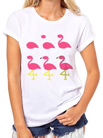 dessin flamant rose t-shirt femme tuto