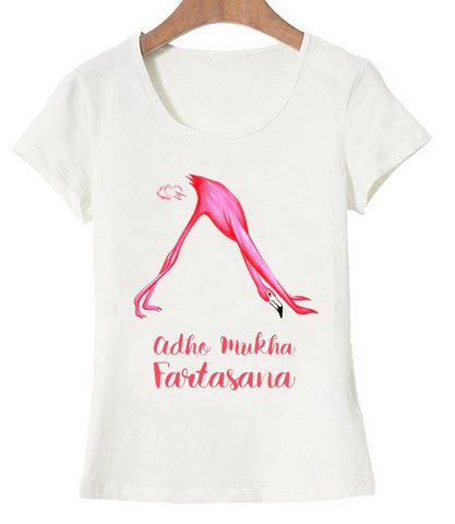 t-shirt flamant rose yoga pet rigolo message amusant