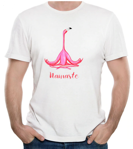 t-shirt motif flamant rose coton