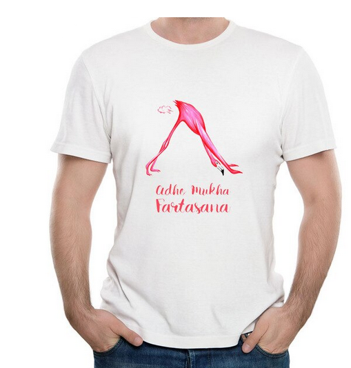t-shirt motif flamant rose homme