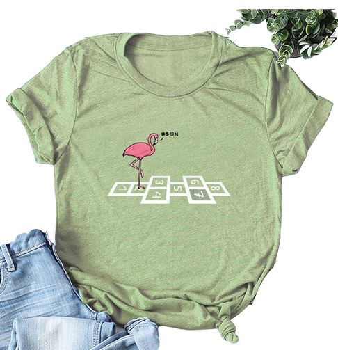 t-shirt flamant rose femme kaki stylé ado branché