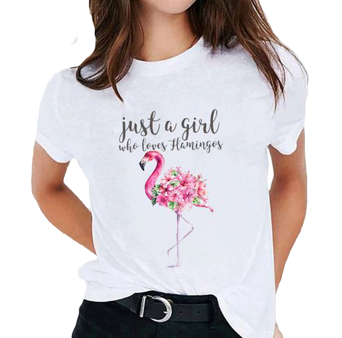 t-shirt flamant rose fille