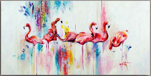 Tableau avec Flamants Roses