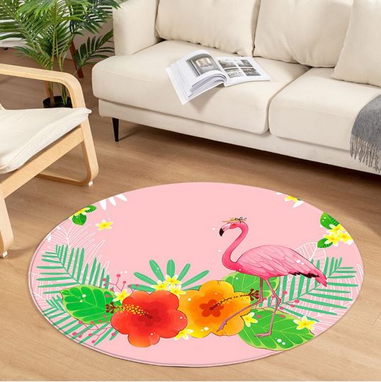 tapis rond flamant rose pas cher