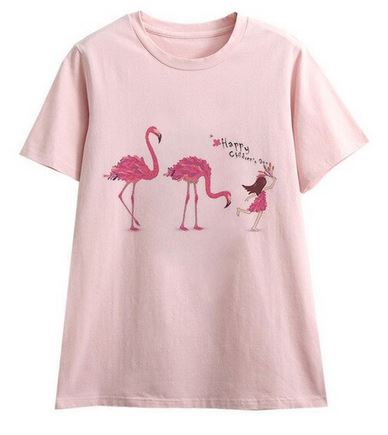 tee-shirt flamant rose h&m humour message