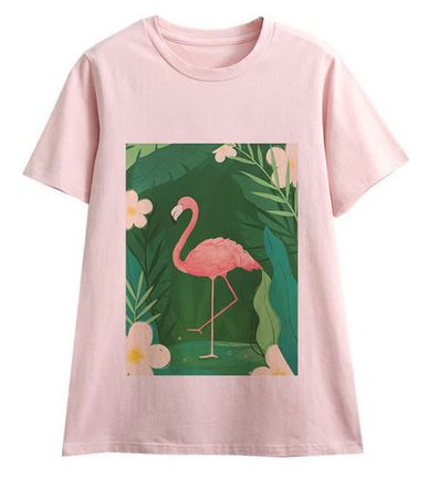 tee-shirt flamant rose pour femme fille ado chic