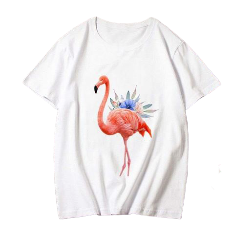 tee shirt femme flamant rose en coton qualité