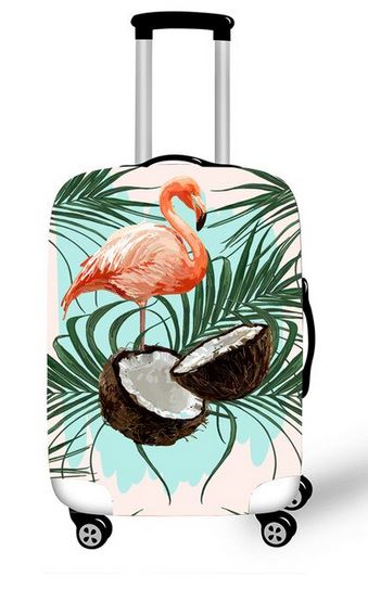 valise flamant rose tropicale