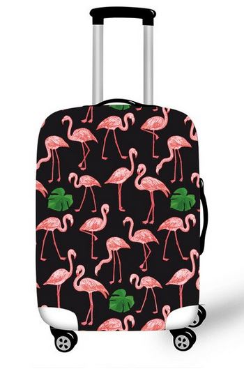 housse de valise avec flamant rose