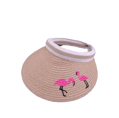 visière chic pour femme avec flamants roses brodé