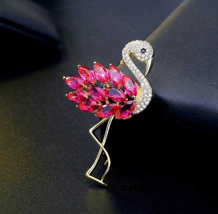 broche flamant rose chic