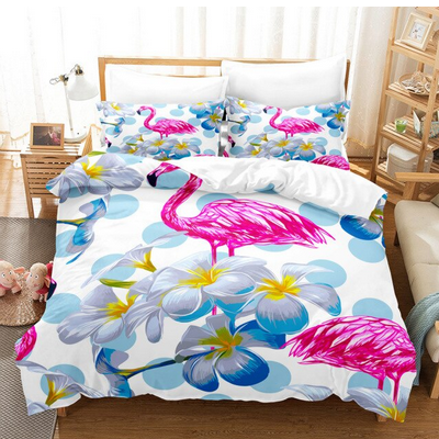 housse de couette flamant rose couleur vive